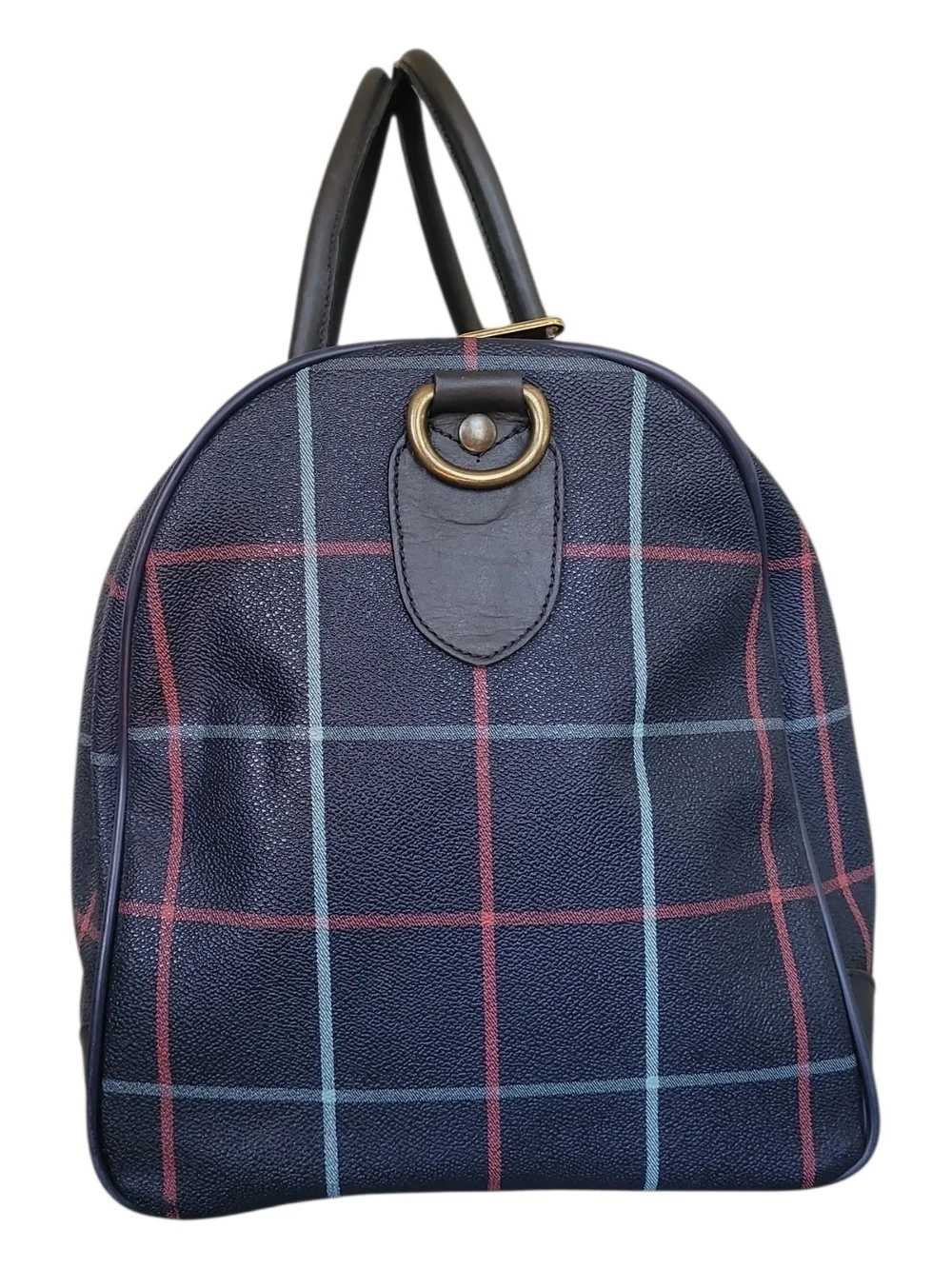 Burberry Vintage Plaid Blue Duffel Bag